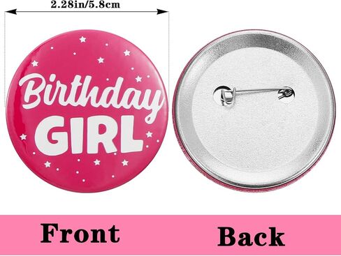 Birthday Girl Boy Pin - 2.3 Inch Its My Birthday Button Badge Set for Girls,Boys,Women,Men Party Accessories in Saudi Arabia