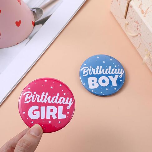 Birthday Girl Boy Pin - 2.3 Inch Its My Birthday Button Badge Set for Girls,Boys,Women,Men Party Accessories in Saudi Arabia