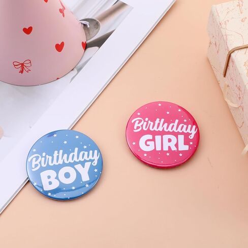 Birthday Girl Boy Pin - 2.3 Inch Its My Birthday Button Badge Set for Girls,Boys,Women,Men Party Accessories in Saudi Arabia