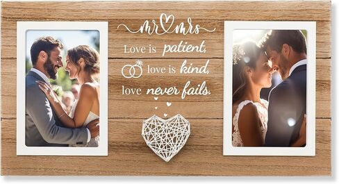 هدايا الزفاف، العروس لتكون هدايا لها، هدايا زفاف للعروس - إطار صور مزدوج 4x6 - هدية حفل زفاف للعروس، إطار صورة مقاس 8.3 × 15.7 بوصة in Kuwait