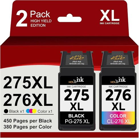 خراطيش حبر HOINKLO 275XL 276XL متوافقة مع Canon Ink 275 و276 PG275 CL276 275XL 276XL حزمة كومبو خرطوشة حبر مع طابعة TR4720 TS3522 TS3500 TR4700 TR4722 TS3720 (لون أسود، عبوتان) in Kuwait