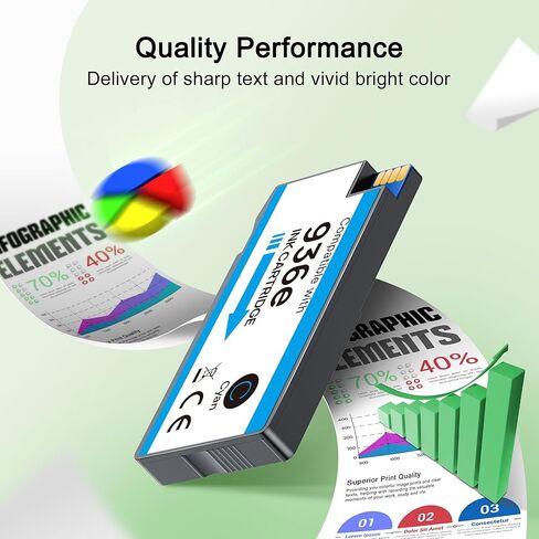 936XL 936e لخراطيش الحبر HP 936 مجموعة كومبو بديلة لخراطيش الحبر HP 936 عالية الإنتاجية تعمل لطابعات HP Officejet Pro 9125e 9135e 9720e 9730e 9120e 9130e 9130b، 4 عبوات 6C3Z5LN in Kuwait