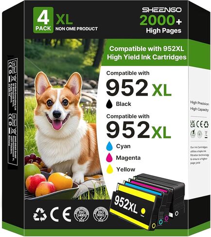 952 XL 952XL Ink Cartridges Combo Pack Compatible for HP 952XL Ink Cartridges Combo Pack for HP952 OfficeJet Pro 8710 7740 Printers 8720 8702 8210 7720 8715 8730 8740 8216 8725 8700 8200 7730 4-Pack in Kuwait