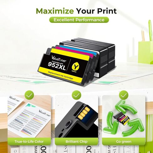 مجموعة كومبو لخراطيش الحبر HP 952XL HP952 HP952XL (5 عبوات) بديلة لخراطيش الحبر HP 952 XL لطابعات HP OfficeJet Pro 8710 8720 7740 8210 8715 8740 7720 8702 in Kuwait