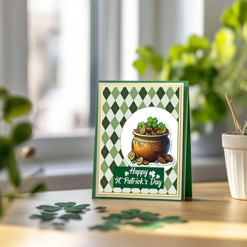 GLOBLELAND 4 Sheets Saint Patrick's Day Corners Clear Stamps Set for Cards Making Clover Background Transparent Stamp Cartoon Mice Silicone Stamps for DIY Scrapbooking Embossing Photo Album Decor in Saudi Arabia