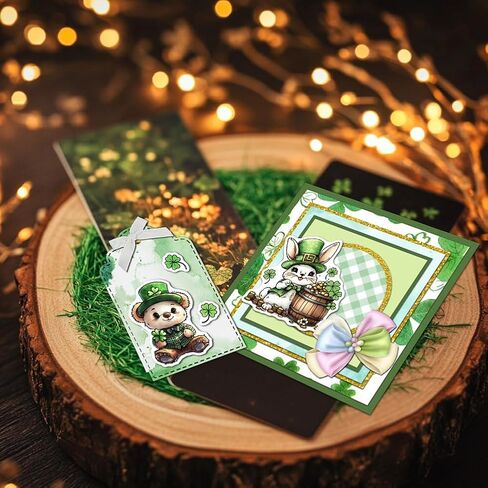GLOBLELAND 4 Sheets Saint Patrick's Day Corners Clear Stamps Set for Cards Making Clover Background Transparent Stamp Cartoon Mice Silicone Stamps for DIY Scrapbooking Embossing Photo Album Decor in Saudi Arabia