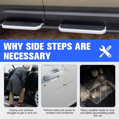 Heavy Duty Rail Boards, Running Boards Side Step Bars for 2020-2025 Land Rover Defender 110/130 4-Door L663, Durable Aluminum Alloy Car Side Steps with Anti-Slip Textured Surface in Kuwait