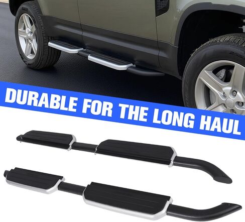 Heavy Duty Rail Boards, Running Boards Side Step Bars for 2020-2025 Land Rover Defender 110/130 4-Door L663, Durable Aluminum Alloy Car Side Steps with Anti-Slip Textured Surface in Kuwait