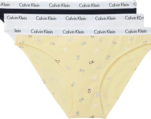 Calvin Klein Carousel Logo Cotton Stretch Bikini Panties, 3 Pack in Saudi Arabia