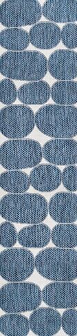 JONATHAN Y Geometric Organic Shapes Indoor Outdoor Runner Rug 2X8 Navy/Cream, Rayna Modern for Backyard, Patio, Porch, Easy-Cleaning, High Traffic, Pet-Friendly, Non-Shedding (TSN305B-28) in Saudi Arabia