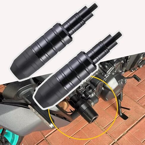 مزلقات إطار الدراجة النارية لـ Kawasaki Z 125 2016 2017 2018 2019 2020 2021 2022 2023 2024 2025، واقي المحرك من الألومنيوم، ملحقات مزلقة عادم مضادة للسقوط، أسود in Saudi Arabia