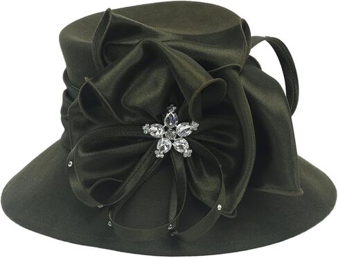 Women Wool Felt Dress Party Hats for Fall, Winter Church Hats 1920s 1950s 60s in Saudi Arabia