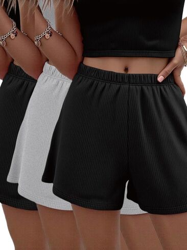 3 Piece Womens Sweat Shorts Trendy Casual Athletic Running Summer Vacation Outfits Comfy 2026 Fashion Workout Clothing in Saudi Arabia
