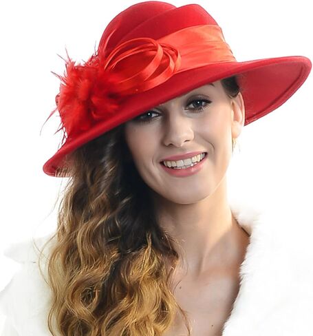 Women Wool Felt Dress Party Hats for Fall, Winter Church Hats 1920s 1950s 60s in Saudi Arabia