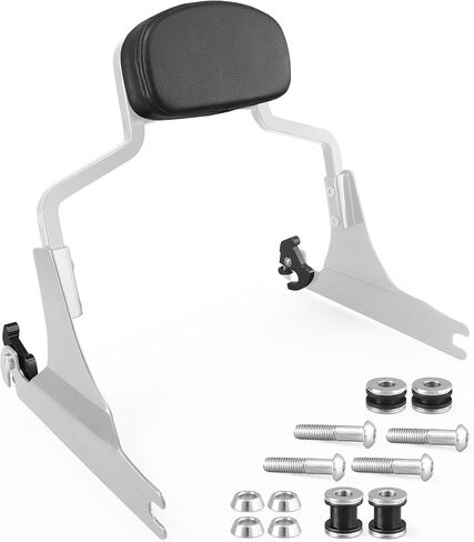 Detachable Hardware Backrest Sissy Bar Upright Passenger Backrest Pad with Docking Kit for Harley Breakout 2013-2017 FXSB, FXSE,FXSBSE（Gloss Black） in Kuwait