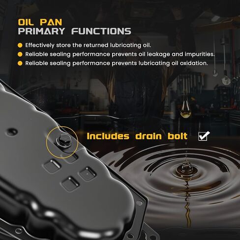 Transmission Oil Pan w/Drain Plug & Gasket Compatible with Nissan Altima 2013-2018, Juke/NV200 2014-2017, Rogue 2014-2018, Rogue Sport 2017-2018, X-Trail 2015-2017, L4 1.6/2.0/2.5L, 3139028X0A in Kuwait