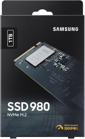Samsung 980 1 تيرابايت PCIe 3.0 (ما يصل إلى 3.500 ميجابايت/ثانية) NVMe M.2 محرك الحالة الصلبة الداخلي (SSD) (MZ-V8V1T0BW) in Kuwait