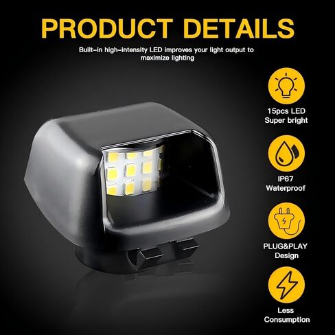2 قطعة الأبيض 15SMD LED أضواء لوحة ترخيص رقم السيارة لنيسان نافارا D40 الحدود أرمادا تيتان Xterra سوزوكي خط الاستواء in Kuwait