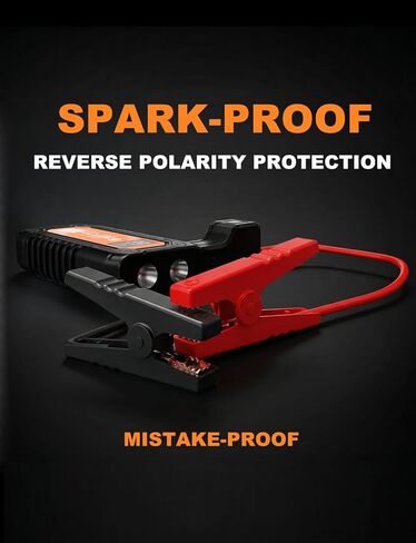 بطارية السيارة Jump Starter 5000A، تقنية شحن فائقة السرعة 45 وات PD، صندوق معزز للبطارية المحمولة 12 فولت مع كابلات توصيل LED، مصباح يدوي لعرض الغاز 9.0 لتر 8.0 لتر لمحركات الديزل in Kuwait