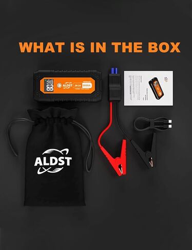 بطارية السيارة Jump Starter 5000A، تقنية شحن فائقة السرعة 45 وات PD، صندوق معزز للبطارية المحمولة 12 فولت مع كابلات توصيل LED، مصباح يدوي لعرض الغاز 9.0 لتر 8.0 لتر لمحركات الديزل in Kuwait