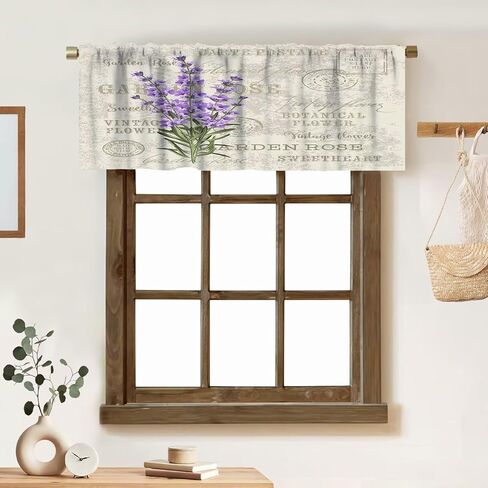 Vintage Flower Valance Curtain Peony Red Rose Floral Blossom Red Pink White Rod Pocket Valance Window Treatments Short Curtains for Kitchen Bathroom Farmhouse Living Room 54x18inch in Saudi Arabia