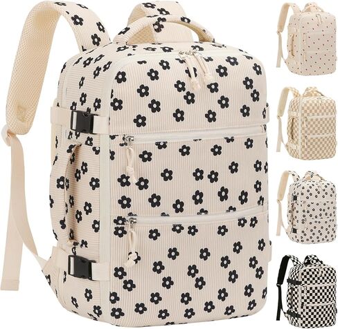 حقيبة ظهر للسفر من سروال قصير للنساء، حقيبة ظهر للكمبيوتر المحمول مقاس 15.6 بوصة للنساء معتمدة من إدارة أمن المواصلات الأمريكية، حقيبة ظهر للأشياء الشخصية للسفر والعمل، فراولة بيج in Kuwait