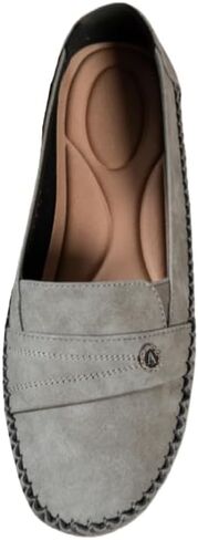 Women's Flat Low-Heeled Slip-on Round-Toe Casual Shoes with PU Upper. Comfortable and Soft. Suitable for Daily wear. in Kuwait