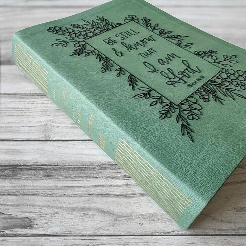 NLT Journaling Bible - Green | Be Still and Know That I Am God | Personalized and Hand Lettered Name | Customizable Gift in Kuwait
