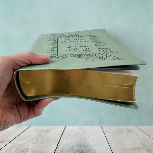 NLT Journaling Bible - Green | Be Still and Know That I Am God | Personalized and Hand Lettered Name | Customizable Gift in Kuwait