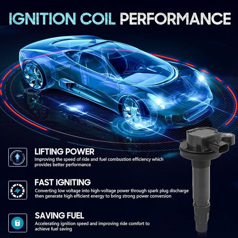 6 قطع من ملف الإشعال مع 6 قطع من قابس إشعال إيريديوم متوافق مع Ford Edge Flex Fusion Taurus X Lincoln MKS MKT Mercury Sable Lincoln MKZ 3.5L 3.7L V6، استبدال UF553 DG520 5C1652 in Saudi Arabia