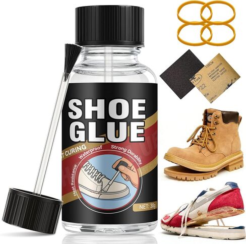 غراء الأحذية، طقم إصلاح نعل غراء الأحذية، غراء نعل الأحذية الاحترافي لإصلاح الأحذية والنعل، غراء إصلاح الأحذية للأحذية طويلة الرقبة والأحذية الرياضية والكعب وأحذية المشي لمسافات طويلة والجلود والأحذية الرياضية، مقاوم للماء ومرن شفاف in Kuwait