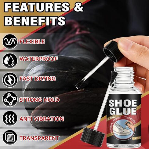 غراء الأحذية، طقم إصلاح نعل غراء الأحذية، غراء نعل الأحذية الاحترافي لإصلاح الأحذية والنعل، غراء إصلاح الأحذية للأحذية طويلة الرقبة والأحذية الرياضية والكعب وأحذية المشي لمسافات طويلة والجلود والأحذية الرياضية، مقاوم للماء ومرن شفاف in Kuwait
