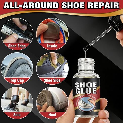 غراء الأحذية، طقم إصلاح نعل غراء الأحذية، غراء نعل الأحذية الاحترافي لإصلاح الأحذية والنعل، غراء إصلاح الأحذية للأحذية طويلة الرقبة والأحذية الرياضية والكعب وأحذية المشي لمسافات طويلة والجلود والأحذية الرياضية، مقاوم للماء ومرن شفاف in Kuwait