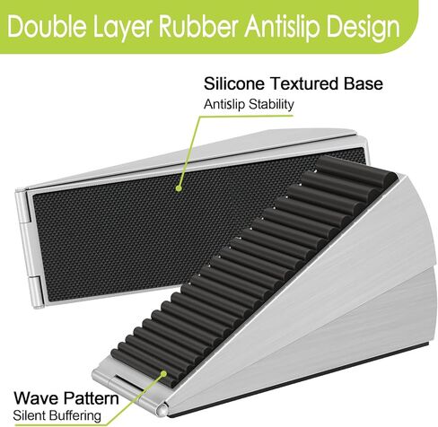 3 قطع سدادة باب زنبركية شديدة التحمل قابلة للتعديل، إسفين باب مطاطي معدني 3 بوصة، حامل باب من الفولاذ المقاوم للصدأ في الأسفل، حاجز باب لأي أبواب ثقيلة in Kuwait