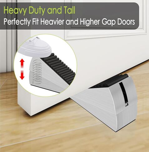 3 قطع سدادة باب زنبركية شديدة التحمل قابلة للتعديل، إسفين باب مطاطي معدني 3 بوصة، حامل باب من الفولاذ المقاوم للصدأ في الأسفل، حاجز باب لأي أبواب ثقيلة in Kuwait