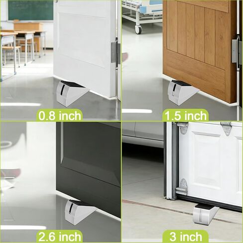 3 قطع سدادة باب زنبركية شديدة التحمل قابلة للتعديل، إسفين باب مطاطي معدني 3 بوصة، حامل باب من الفولاذ المقاوم للصدأ في الأسفل، حاجز باب لأي أبواب ثقيلة in Kuwait