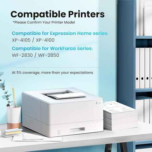 حزمة كومبو حبر 212XL عالية السعة T212 T212XL مُعاد تصنيعها لخراطيش حبر Epson 212 لـ XP-4100 XP-4105 WF-2830 WF-2850 (2 أسود، 1 سماوي، 1 أرجواني، 1 أصفر، 5 عبوات) in Kuwait