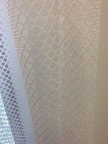 Ikiriska Extra Long Sheer lace Curtains 10-24 ft Grommet top (1 Panel) (Designer White, 50″Wx216″L) in Saudi Arabia