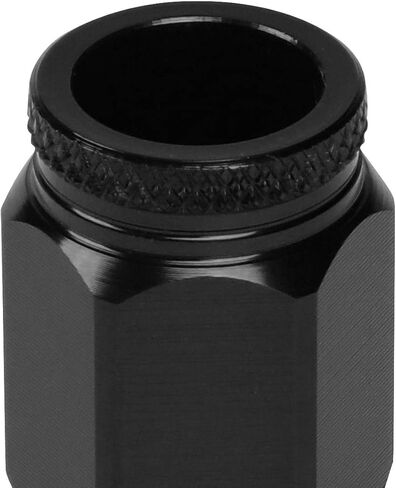 J2 Engineering 16Pcs 7075 Aluminum Open End M12 x 1.25 Lug Nuts w/4Pcs Lock Nuts & Key, Black, Fit Conical Seat, LN-T7-002-125-BK in Saudi Arabia