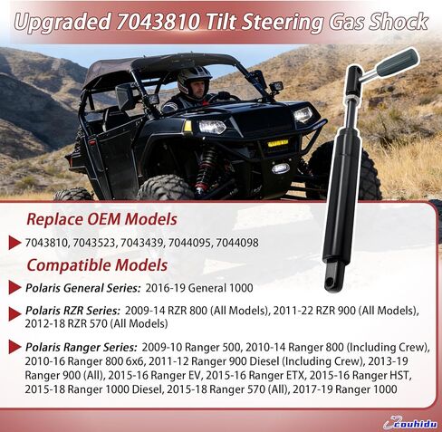 2026 ترقية 7043810 صدمة غاز التوجيه المائلة لـ Polaris RZR 800 570 900، Ranger 500 570 800 900 XP 1000 EV ETX HST 2009-2022، استبدال 7043439 7043523 7044095 7044098 التوجيه صدمة تعديل العجلة in Kuwait