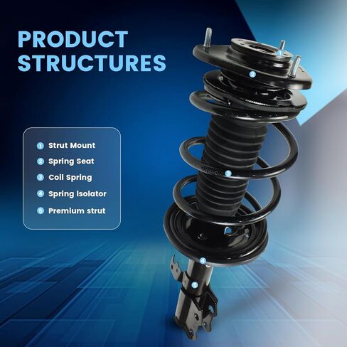2PCS Front Struts Complete Assembly w/Coil Spring Shock Absorber Compatible with Toyota Corolla 2003 2004 2005 2006 2007 2008, Suspension Struts Replace 172114 172115 Left & Right in Kuwait