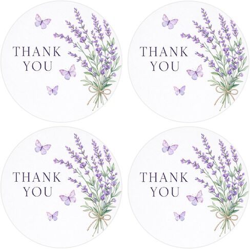 80 قطعة لافندر شكرًا لك ملصقات أرجوانية زهرية لافندر للفتيات والنساء لافندر عيد ميلاد الطفل وحفلات الزفاف وحفلات إزالة الأعشاب الضارة ومستلزمات الهدايا والأظرف والأختام in Kuwait