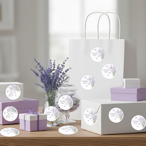 80 قطعة لافندر شكرًا لك ملصقات أرجوانية زهرية لافندر للفتيات والنساء لافندر عيد ميلاد الطفل وحفلات الزفاف وحفلات إزالة الأعشاب الضارة ومستلزمات الهدايا والأظرف والأختام in Kuwait