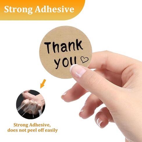 1 Inch Thank You Stickers, 1000pcs Kraft Paper Thank You Label Tags for Small Business, Gifts, Weddings, Giveaways, Bridal Showers, Party, Boutiques and Envelope Seals (2 Rolls) in Saudi Arabia