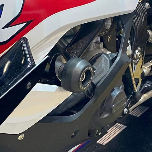 NICECNC دراجة نارية حماية الجسم الكرة الإطار المنزلق الحرس متوافق مع BMW S1000RR 2019-2022، الإطار المنزلق حامي تحطم الكرة، أسود in Saudi Arabia