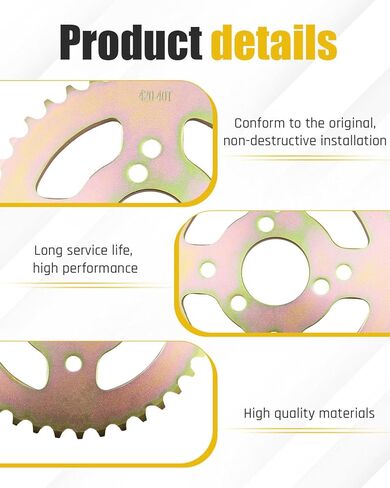 40T High Torque Rear Chain 3 Hole Sprocket Fit for Coleman Powersports B200R B200 B200RSV RT200 RB200 CT200U CT200UEX BT200X Etc, 40 Tooth Sprocket 40 41 420 Mini Bike Chain in Saudi Arabia