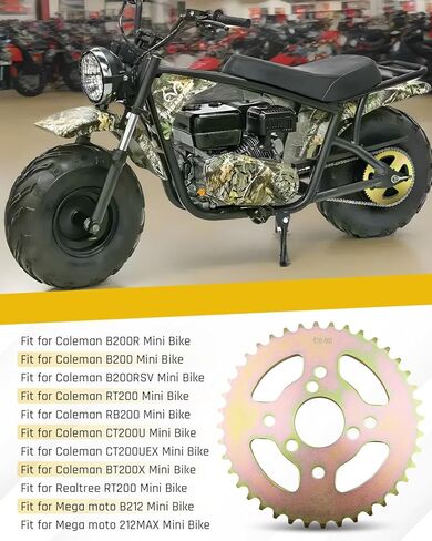 40T High Torque Rear Chain 3 Hole Sprocket Fit for Coleman Powersports B200R B200 B200RSV RT200 RB200 CT200U CT200UEX BT200X Etc, 40 Tooth Sprocket 40 41 420 Mini Bike Chain in Saudi Arabia