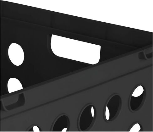 File Crate, Versatile Plastic Bin with Through Handles, Letter or Legal-sized File Storage, Stackable, Black(1pack-Black) in Saudi Arabia