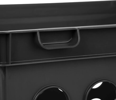 File Crate, Versatile Plastic Bin with Through Handles, Letter or Legal-sized File Storage, Stackable, Black(1pack-Black) in Saudi Arabia