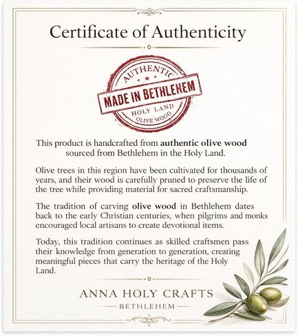 Anna Holy Crafts Original Gifts – Authentic Bethlehem Handmade Olive Wood Holy Spirit Cross with Peace Dove – 4 ", Holy Land Christian Wall or Hand Cross in Saudi Arabia